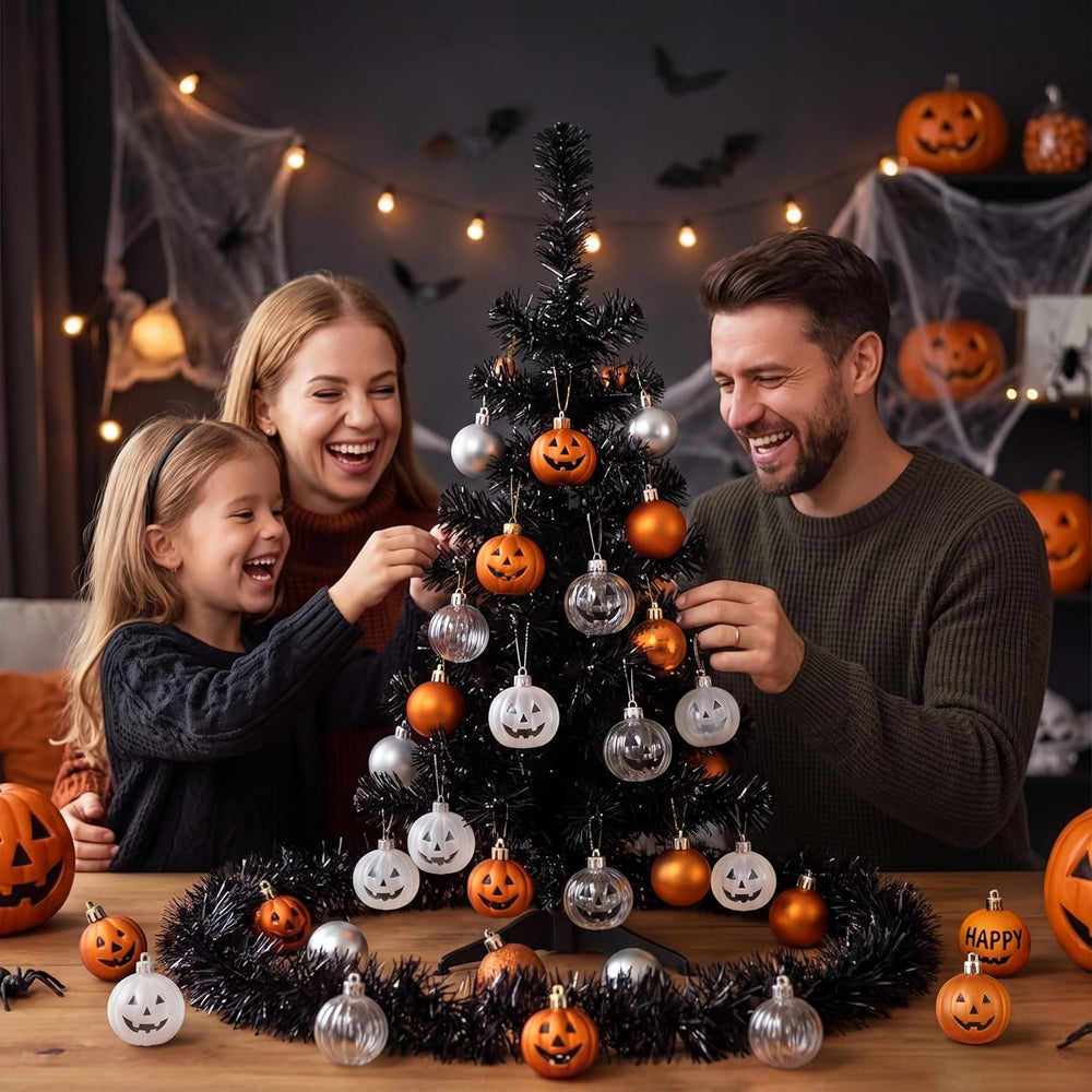 42 Pcs Halloween Ball Ornament Jack O Lantern Pumpkin Tree Decor