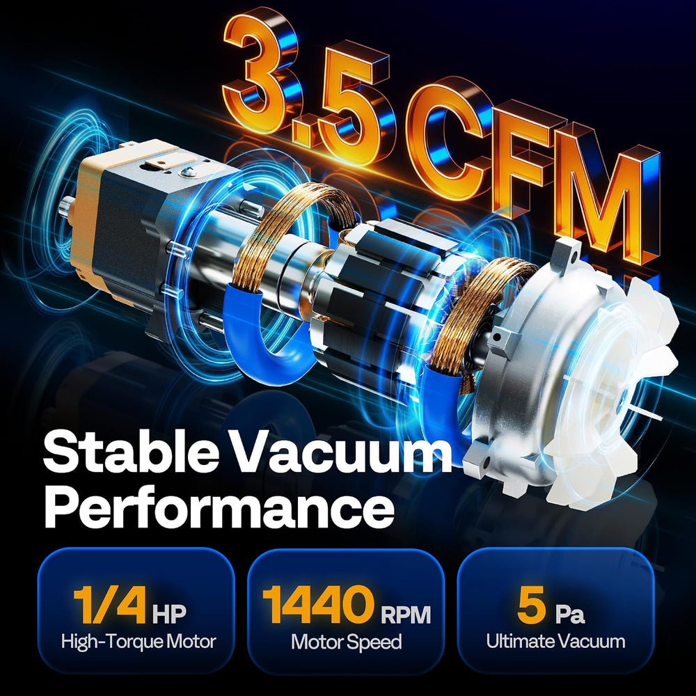 VIVOHOME 1/4 HP 3.5CFM 1 Stage AC Vacuum Pump and R134a Manifold Gauge Set