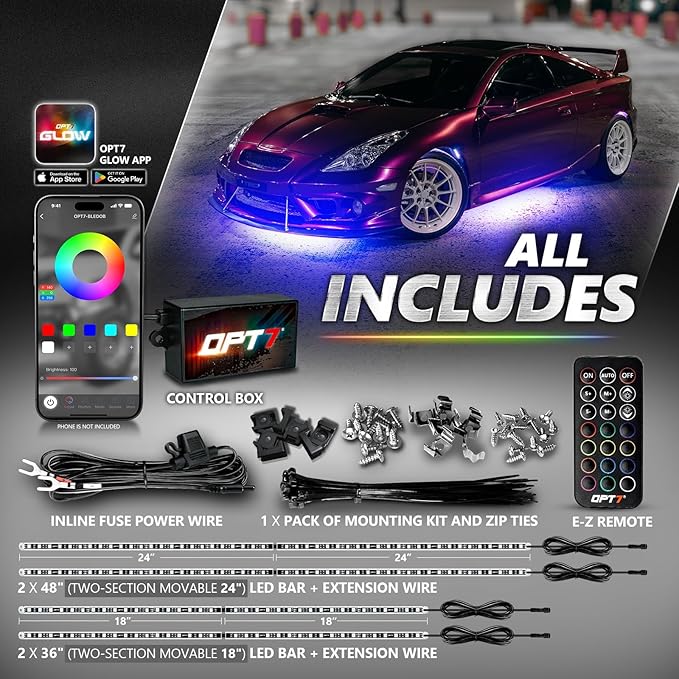 OPT7 Aura Pro Underglow LED Lights Kit
