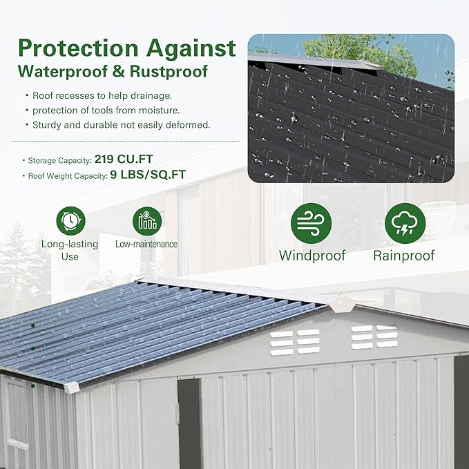 8x6 FT Outdoor Storage Shed