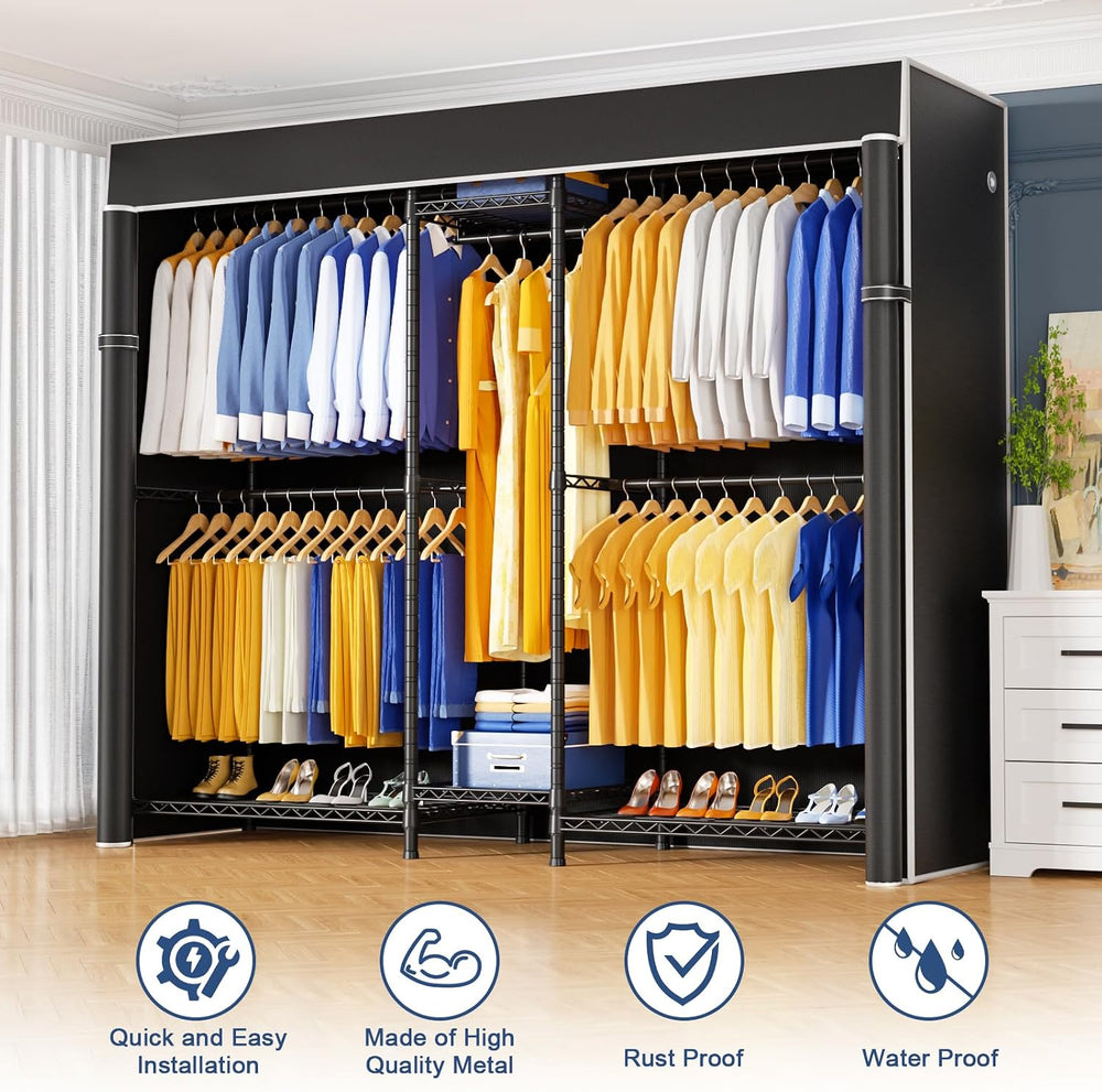 Ulif E12C Pro Heavy Duty Closet Organizer System,Freestanding Clothing Rack, ...