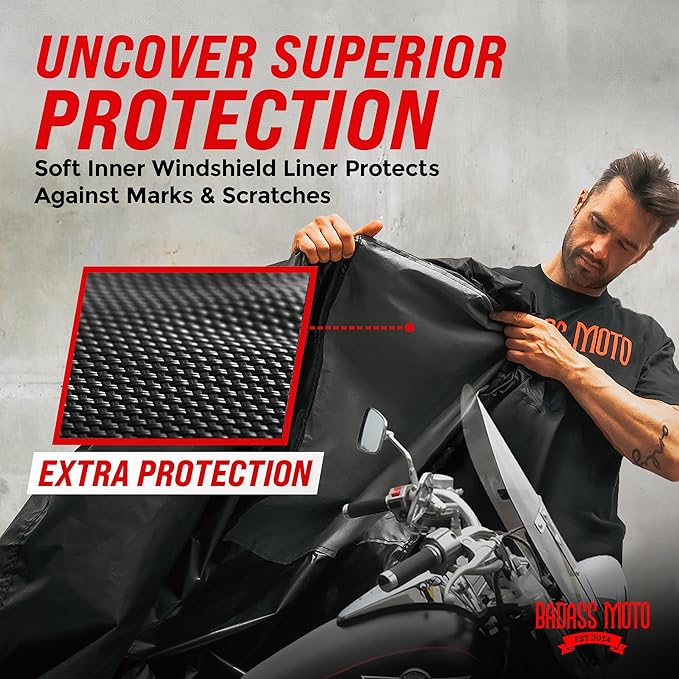 Badass Moto Ultimate Motorcycle Cover Waterproof Outdoor Heavy Duty Durable All