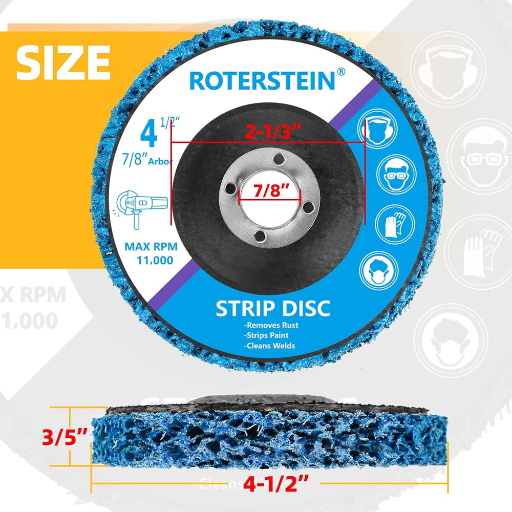 10 Pack Strip Discs Stripping Wheel 4.5 inch for Angle Grinder Clean and Remo...