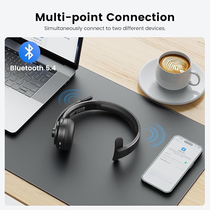 EKSA H3 Trucker Bluetooth Headset V5.4, Wireless Headphones