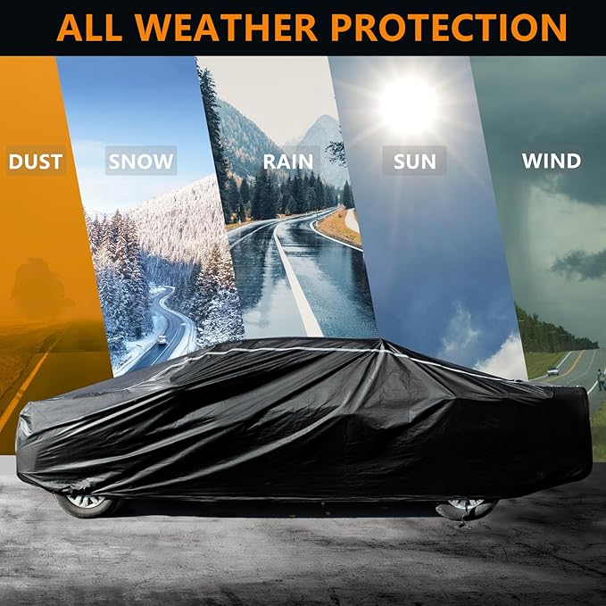 Pickup Truck Cover Waterproof All Weather, Outdoor Sun UV Rain Pickup Protection