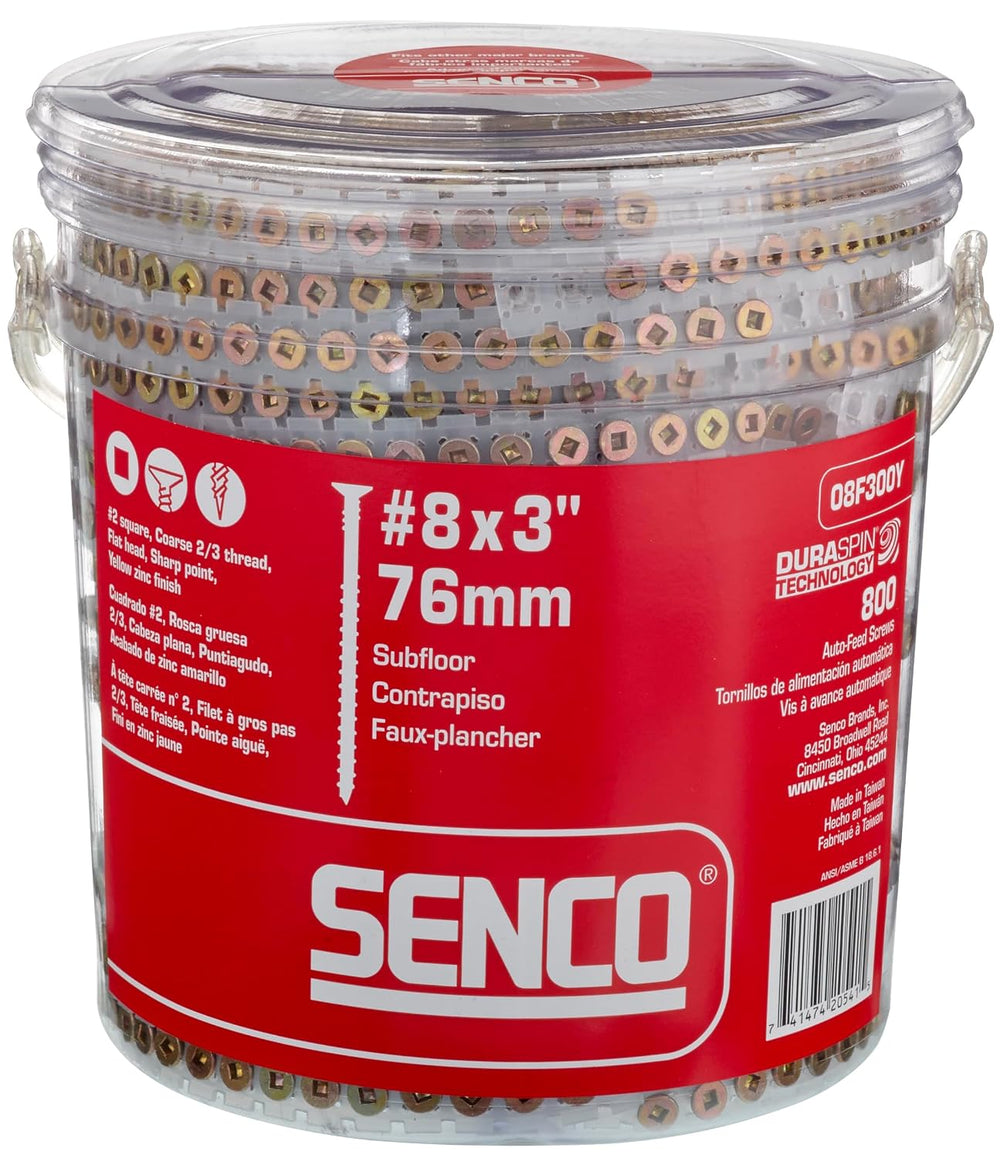 SENCO Duraspin #8x3 Collated Subfloor Wood Screw (08F300Y) 800 ct. tub