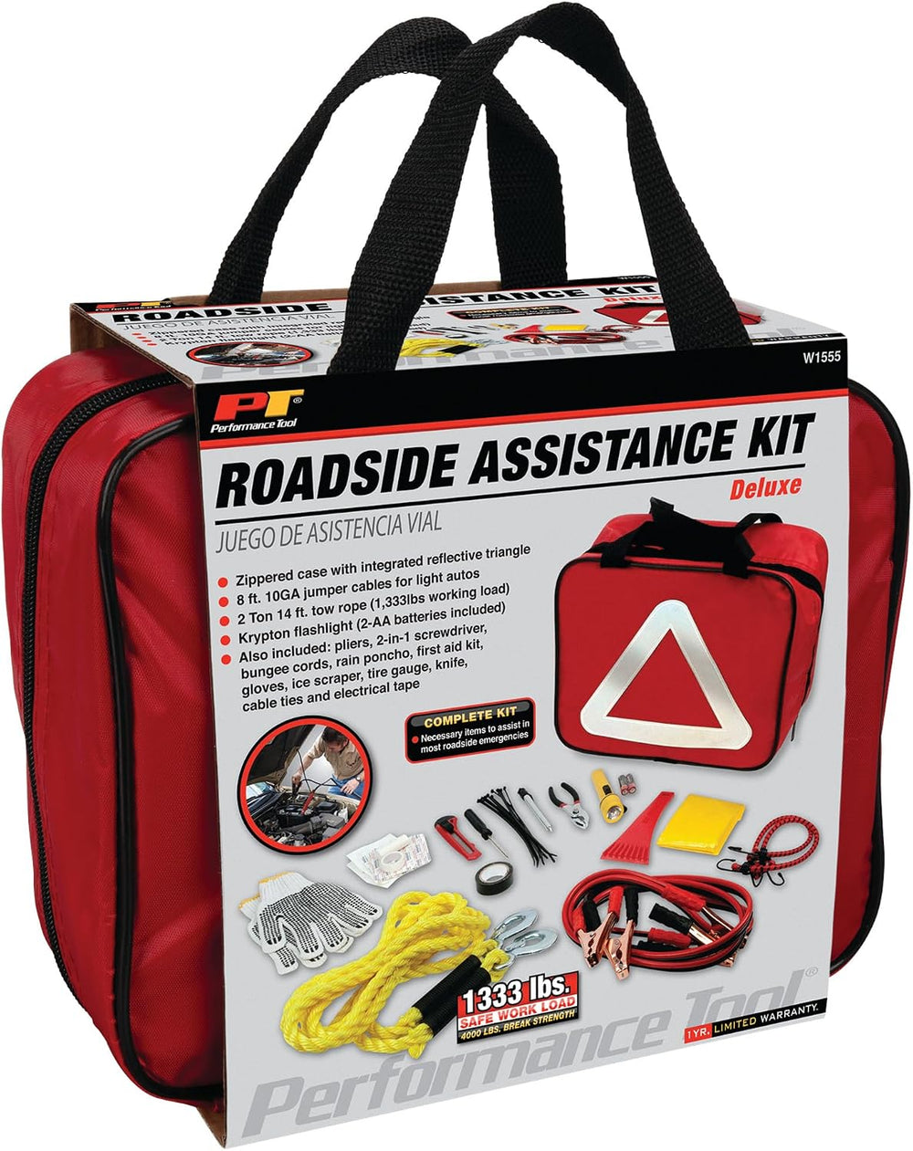 Performance Tool W1555 Deluxe Roadside Emergency Assistance Kit