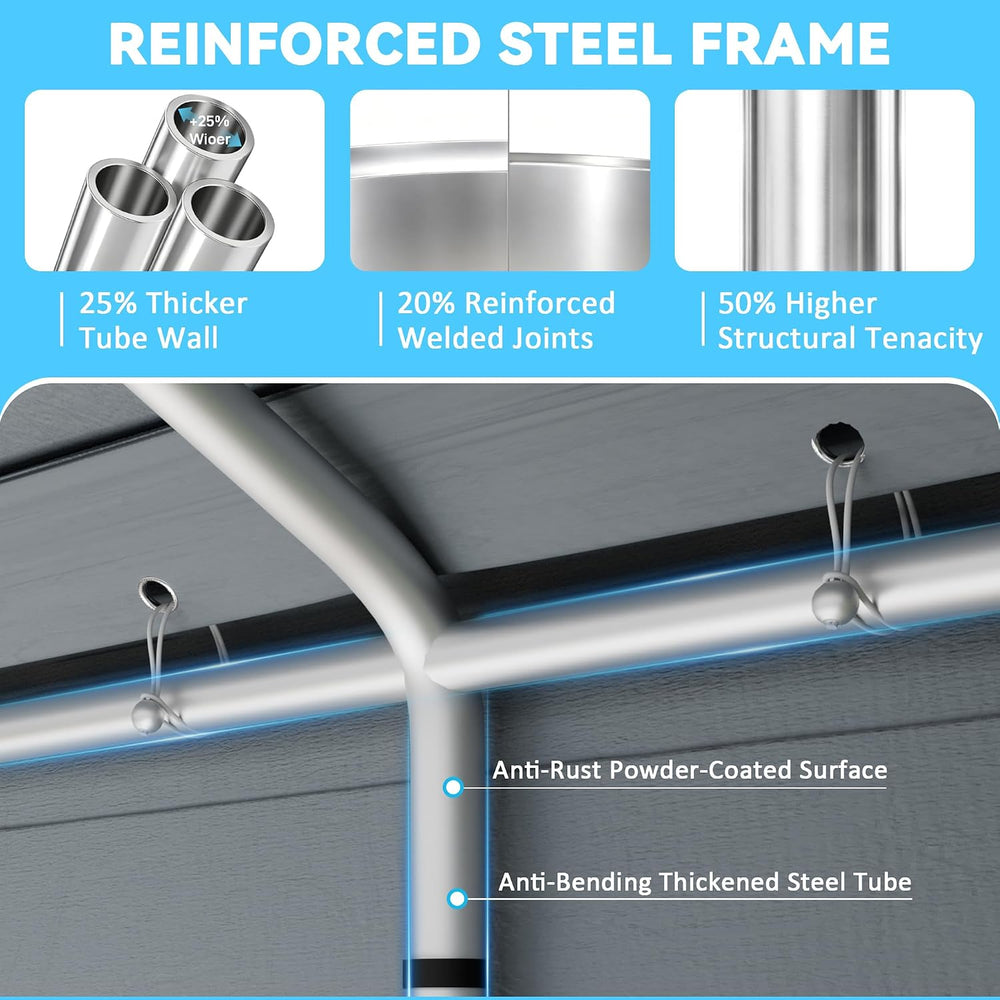 20X20 FT Carports Heavy Duty,2 Car Carports with Side Doors