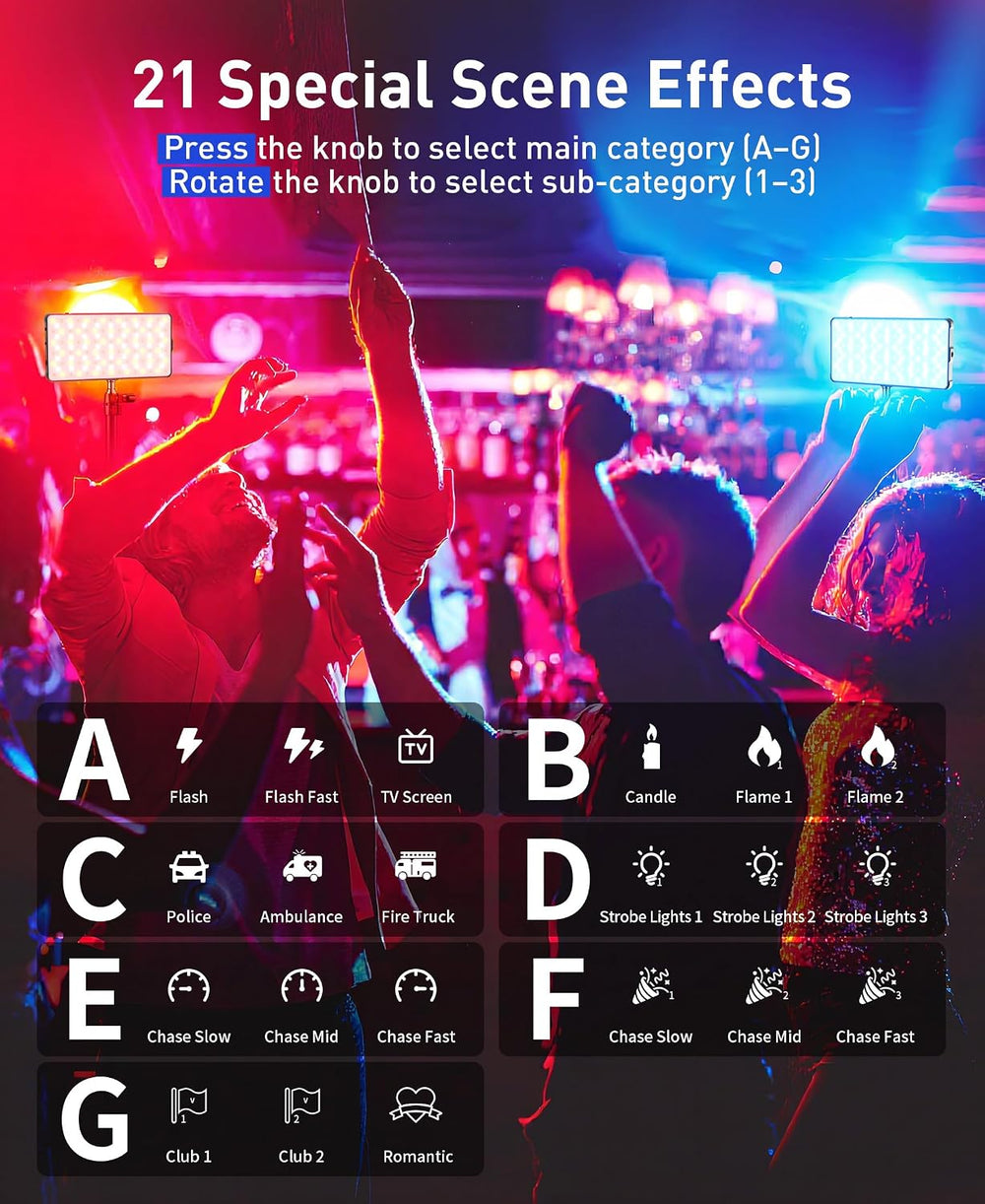 Zecti 135 LED Selfie Camera Phone Light with Metal Hotshoe & Clip
