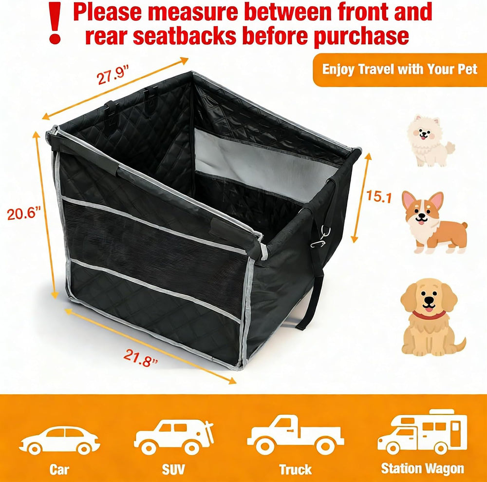 Dog Car Seat for Large Medium Dogs, Half Back Seat Dog Car Seat Cover