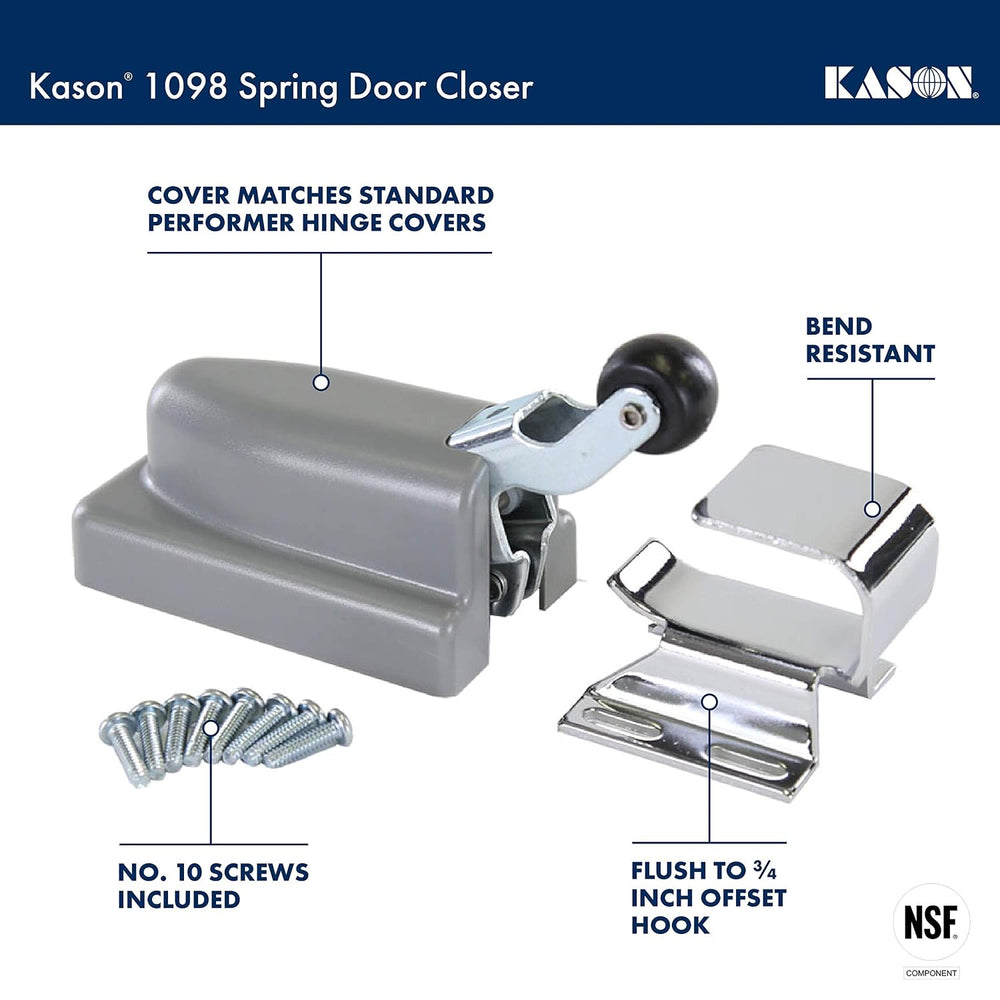 Kason 1098 Spring Door Closer, Flush Hook, 11098000004, Alloy Steel