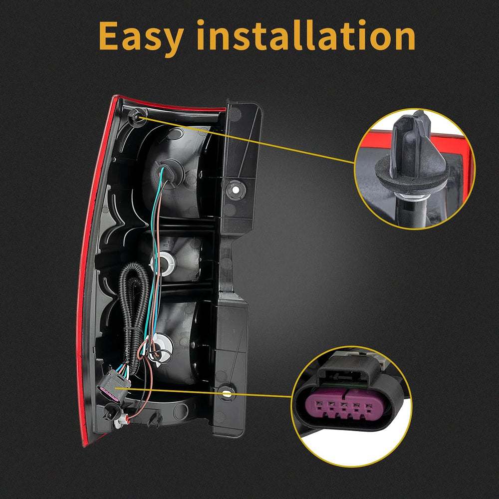 Tail Light Assembly Compatible With 2007-2014 Chevy Tahoe Suburban Right Pass...