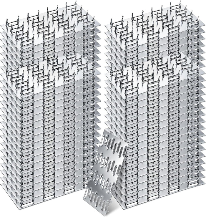 100 Pack Truss Plates Pronged Flat Mending Plate, 4 x 2 in, 9mm Teeth