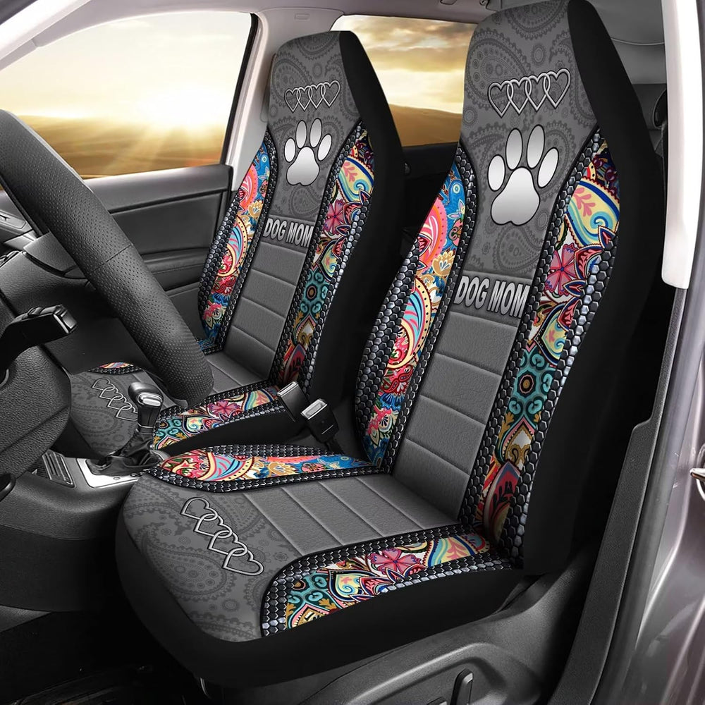 Howilath Seat Covers for Cars 2 Piece Vehicle Protector, Boho Floral & Do...