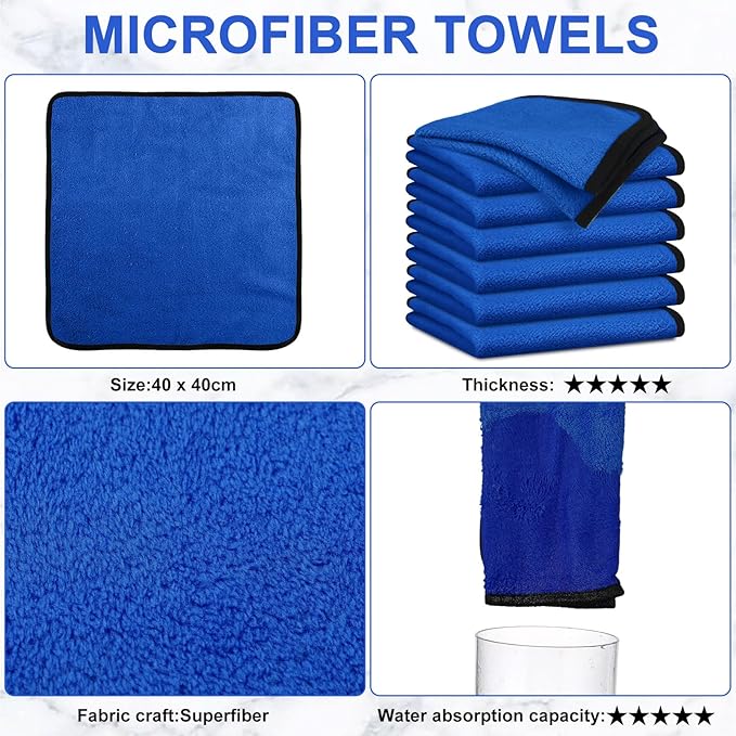 Tallew 50 Pcs Microfiber Towels 16 Inch x 16 Inch Microfiber Cloth Car Drying