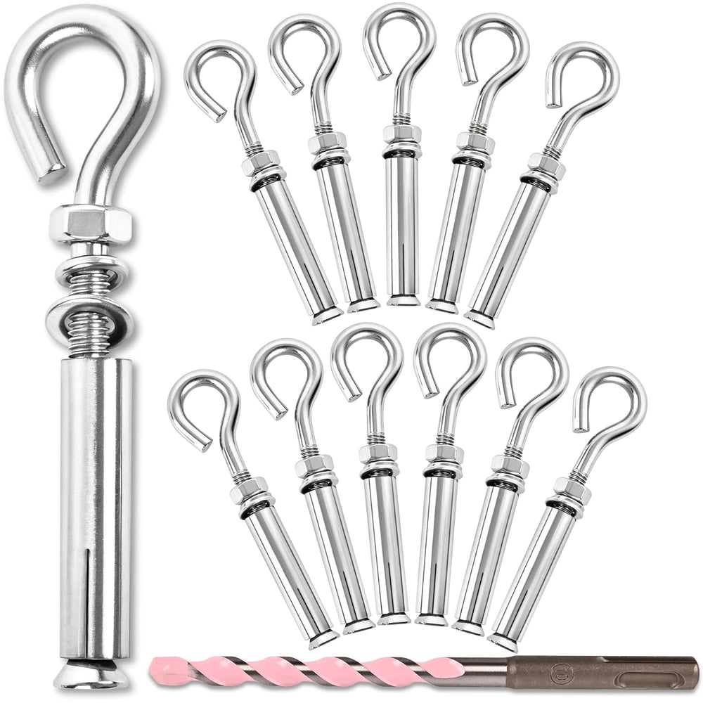 24Pcs 1/4" X 3-1/2" 304 Stainless Steel Concrete Eye Bolt Anchors