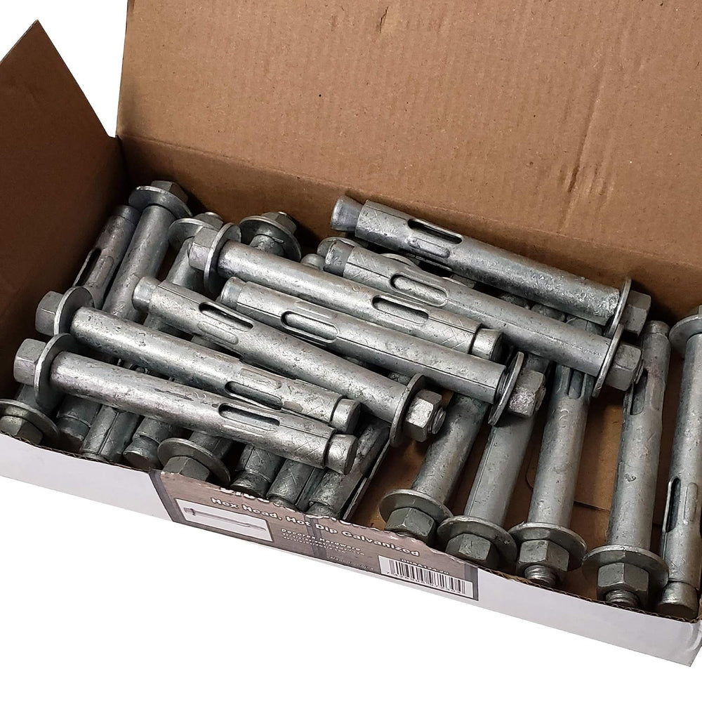 1/2" x 4" Sleeve Anchor Bolt for Concrete, Hot Dip Galvanized Hex H...