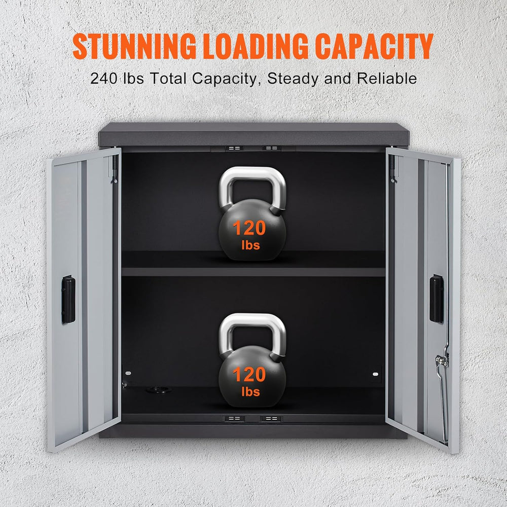 VEVOR Foldable Wall Cabinet, Metal Garage Locker Mounted 26" Small Tool ...