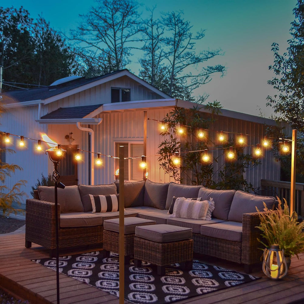String Light Hanging Kits, 450FT Coated Stainless Steel 304 Wire Rope, Outdoo...