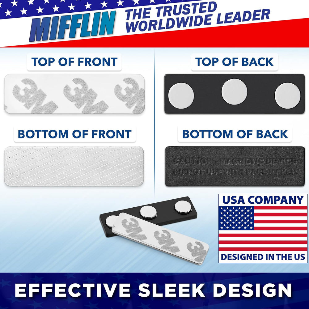 Mifflin-USA Name Tag Magnets (100 Magnets, 1.75 x 0.5 inches), Name Tag Magne...