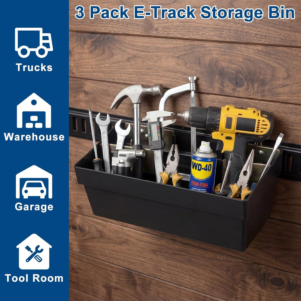 3 Pack Heavy Duty E Track Storage Bins, E-Track Accessories Tool Organizer fo...