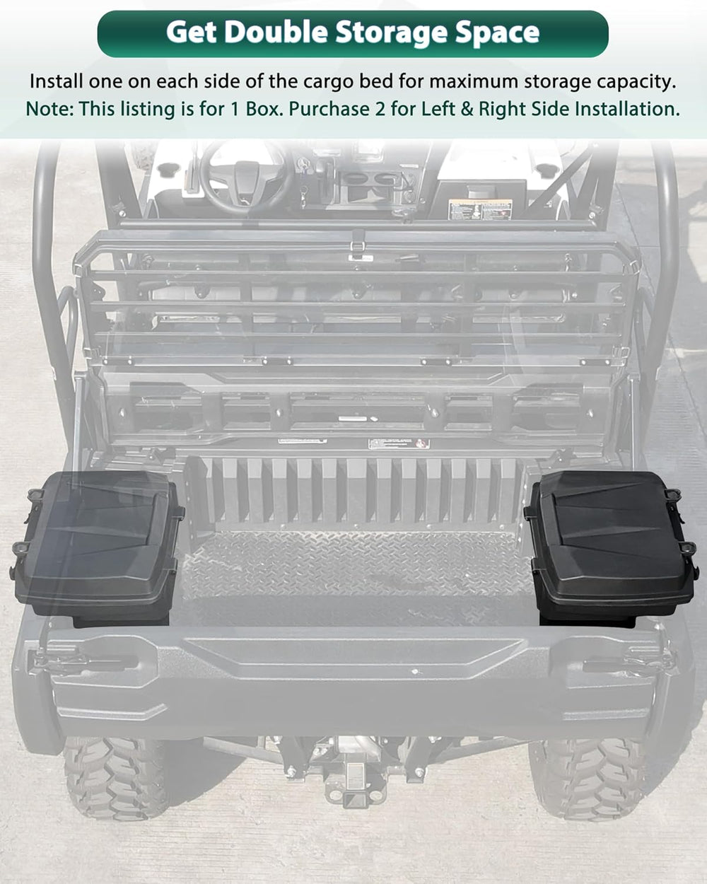Rear Cargo Box for Kawasaki Mule Pro FXT DXT DX FX 2015-2026, 20L Waterproof ...