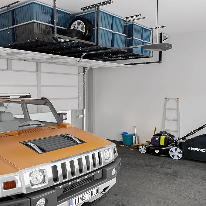 FLEXIMOUNTS 3x8 Overhead Garage Storage Rack, Adjustable Storage Organization...