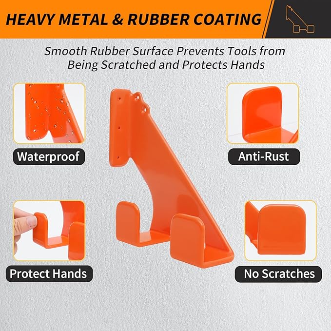 Chainsaw Holder, 3 Pack Wall Mounted Chainsaw Hanger, Scratch-Resistant Chain