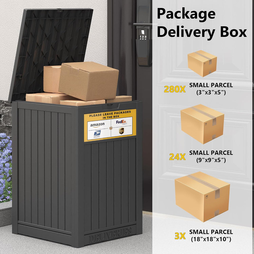 LHBGO Package Delivery Box for Outside with Sign, 48 Gallon Storage with Lock...