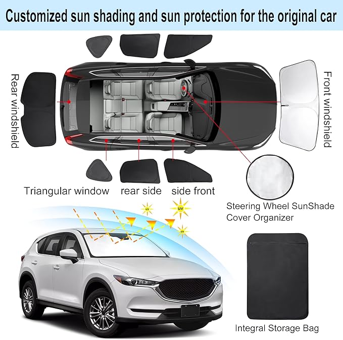 TINGLU Window Shades for Mazda CX-5 2017-2024 2025 Accessories Car Side Full ...
