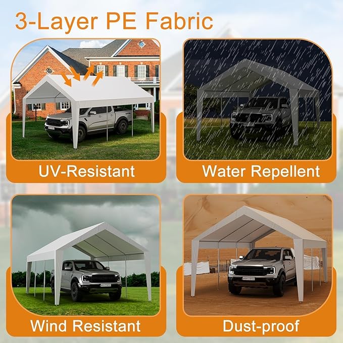 10x20ft Metal Carport Garage