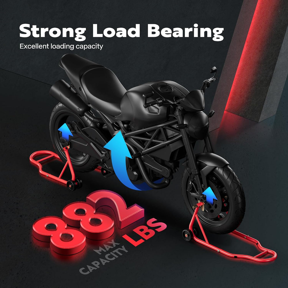 SPECSTAR Motorcycle Stands 882 Lbs Capacity, Red