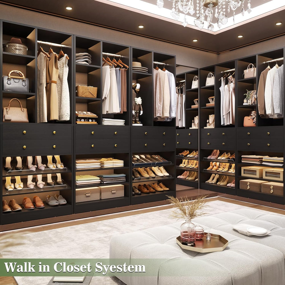 Besiost Closet System, 111"/9.3 FT Closet Organizer System with 8 Drawer...
