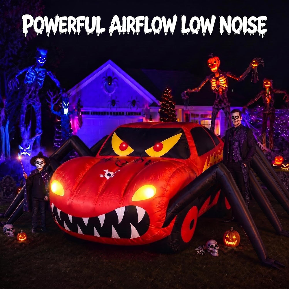 19.7 FT Giant Halloween Inflatables Spider Car Outdoor Decorations