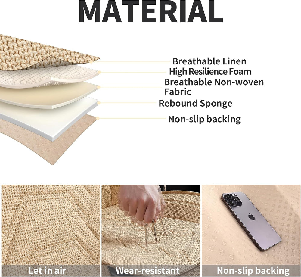 Linen Front Car Seat Covers Cloth Fabric Automotive Seat Protectors