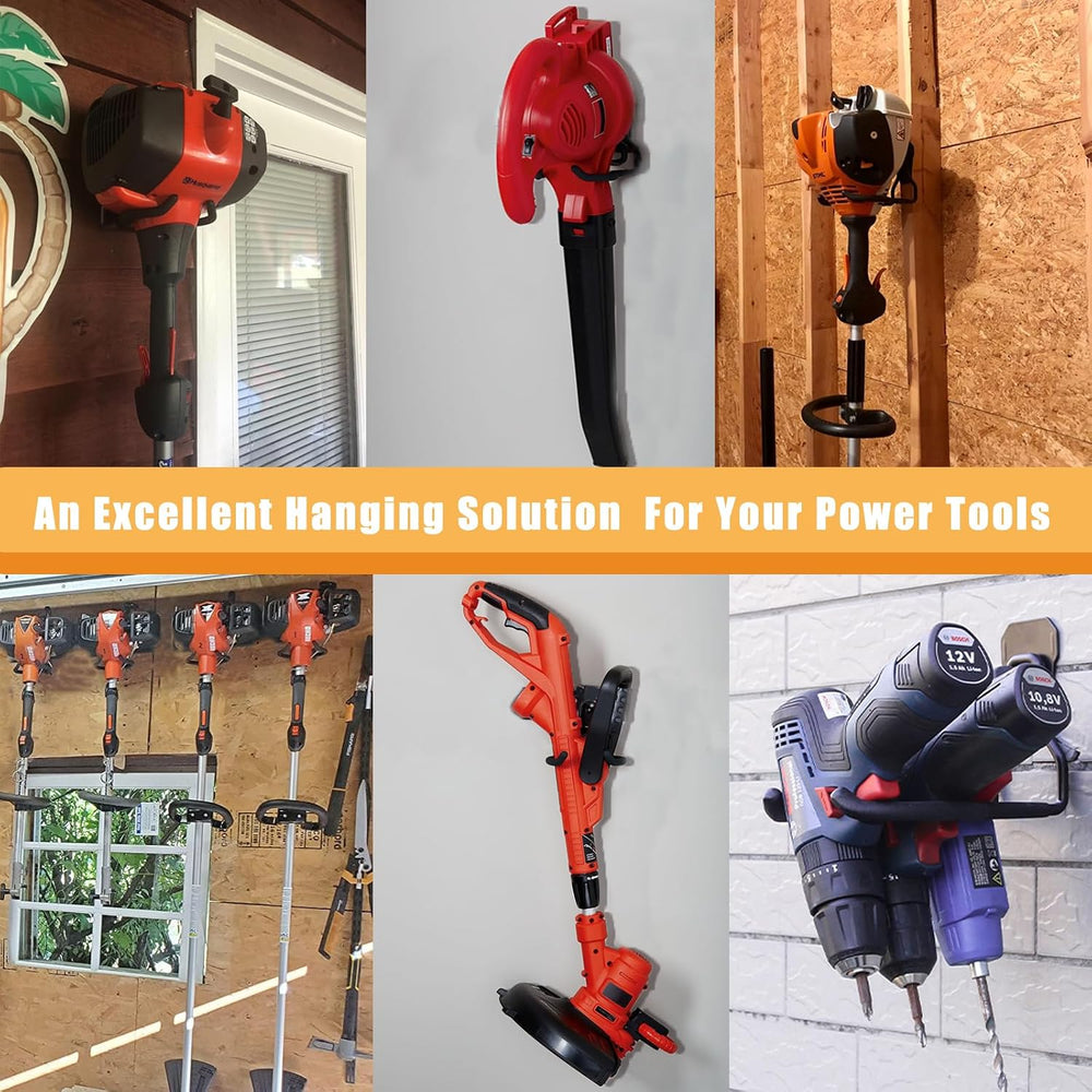 Garden Power Tool Hanger, Garage Wall Hooks, Weedeater Rack, String Trimmer H...