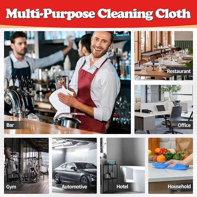 FIXSMITH Shop Towels, Microfiber Cleaning Cloth Bulk, 200 Pack Microfiber Towels