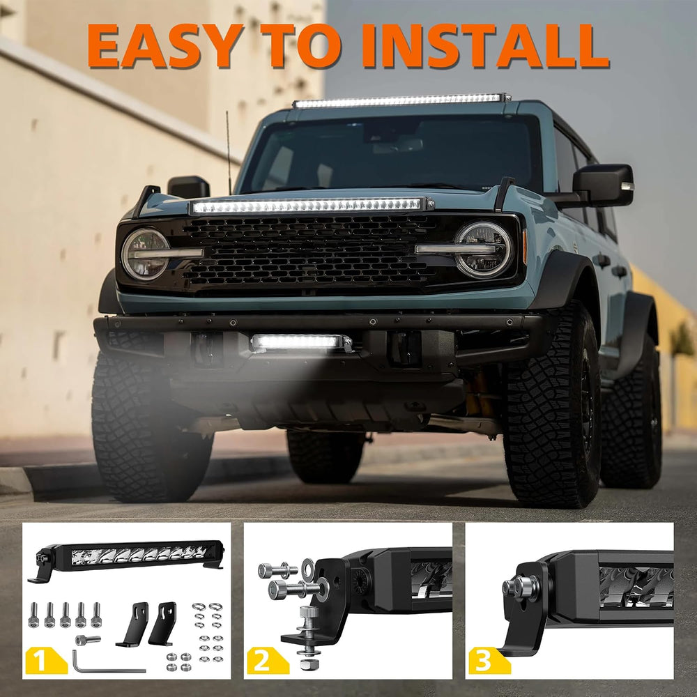 4WDKING Slim LED Light Bars 22 Inch 100W Spot Flood Combo Beam for Offroad