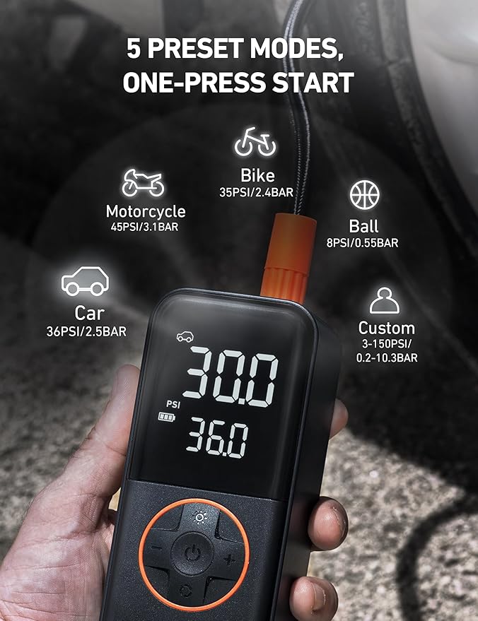 AstroAI L4 Tire Inflator Portable Air Compressor, 150PSI Portable Air Pump