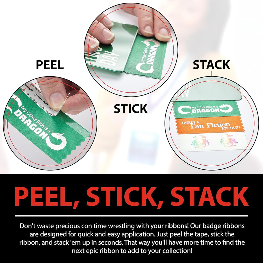 3.5 Inch Pop Culture Anime Badge Ribbons, 100 Pack with 10 Popular Phrases