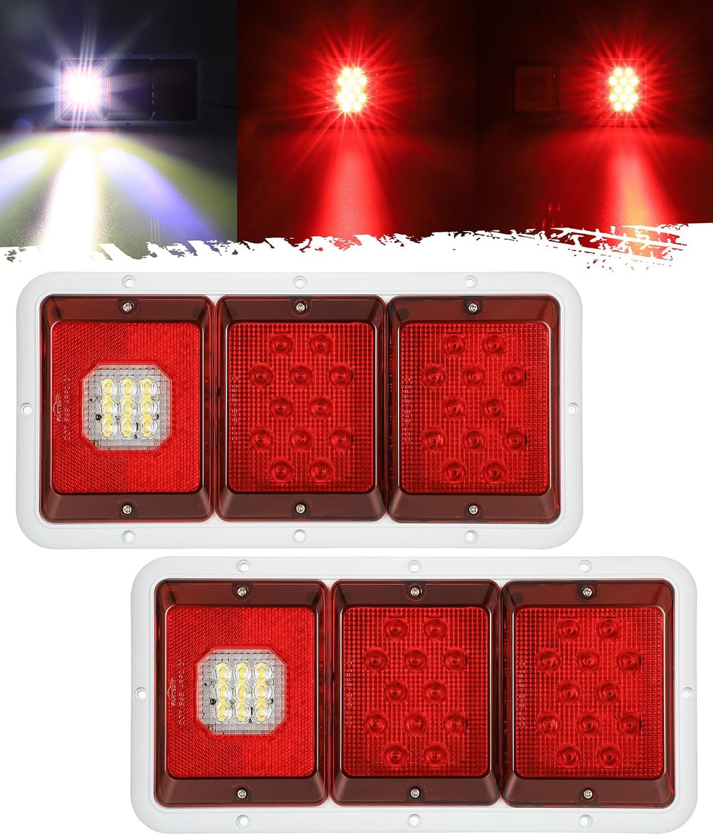 Partsam 2x LED Triple Tail Lights 45 LEDs, Rectangle Vertical or Horizontal M...