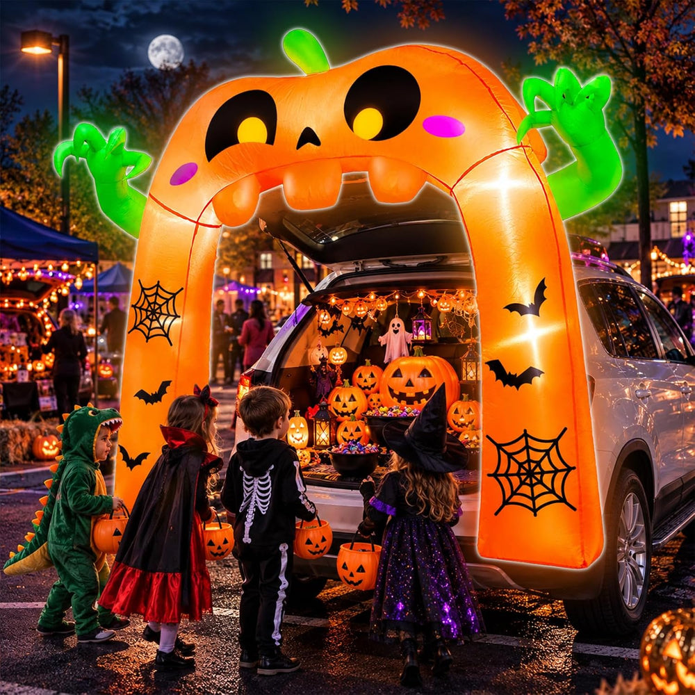 5 Ft Trunk or Treat Car Decoration Kit Halloween Inflatable Pumpkin Arch
