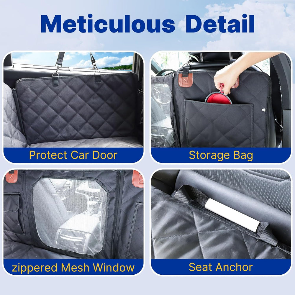 Convertible Back Seat Extender for Dogs, Foldable 400lbs Hard Bottom Dog Car ...