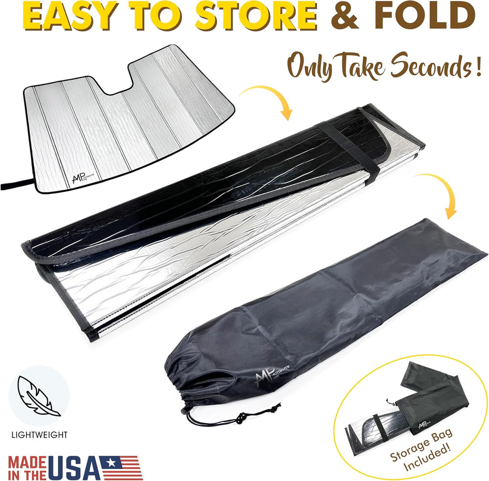 Windshield Foldable Lightweight Sunshade fits Kia K4 Sedan 2025-2026 | Silver...