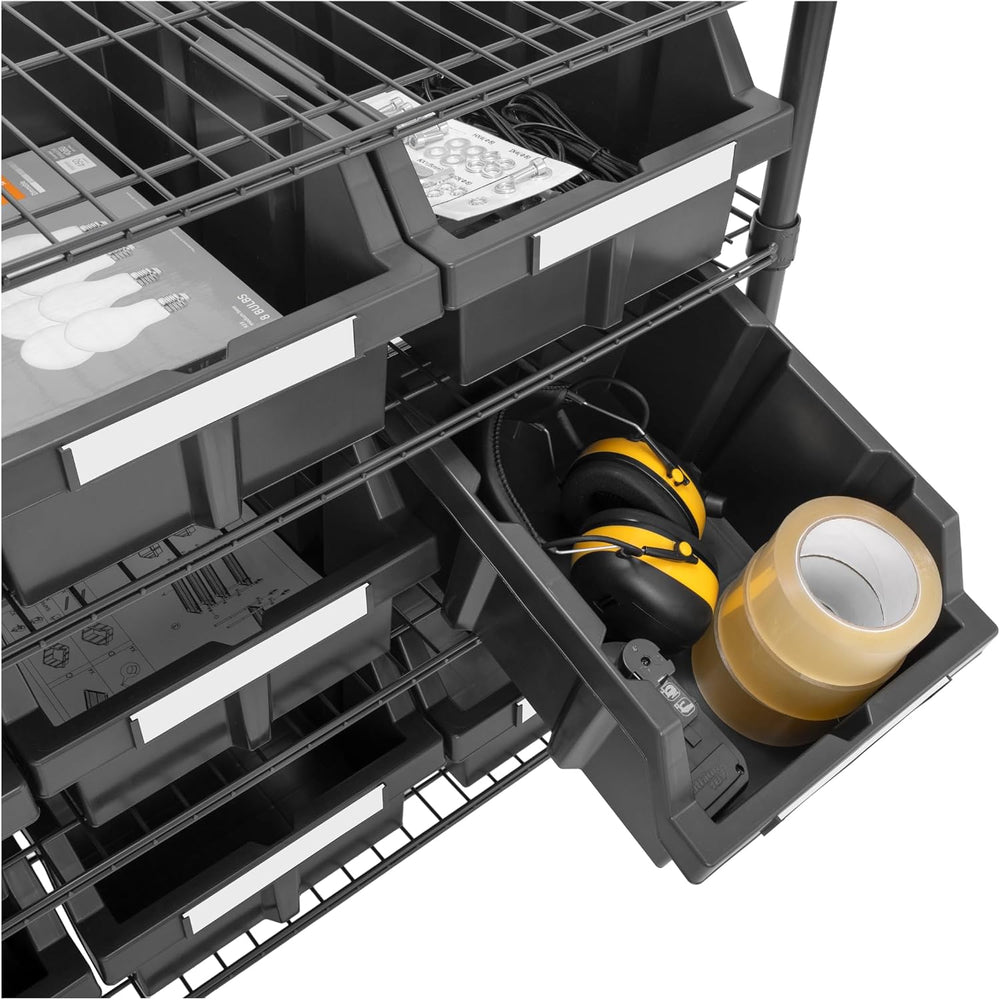4-Tier NSF 9-Bin Steel Wire Shelving Rack, 36"W x 14"D x 31"H,...