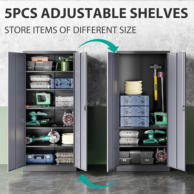 SISESOL Wide & Deep Metal Storage Cabinet