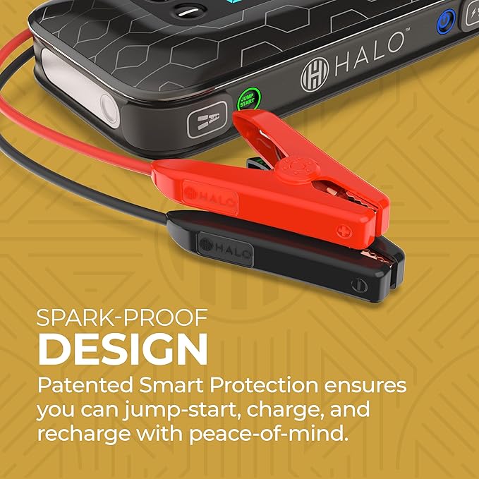 HALO Bolt Air+ 1750 Portable Car Battery Jump Starter | 130 PSI Air Compressor