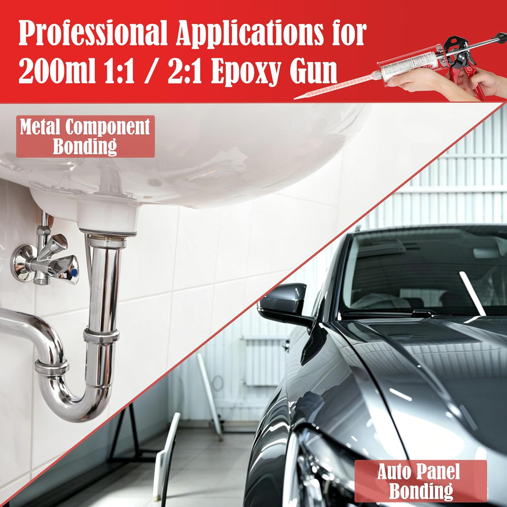 200ml Epoxy Gun Dual Cartridge, High Thrust Dual Component Cartridge Gun, 1:1...