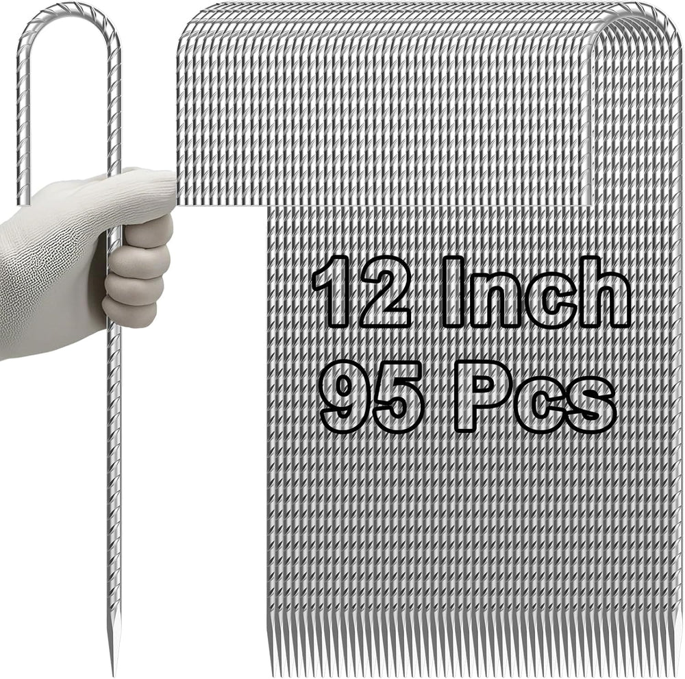 VVOKGO Rebar-Stakes-12-Inch J Hook Galvanized Tent Stakes Heavy Duty, Camping
