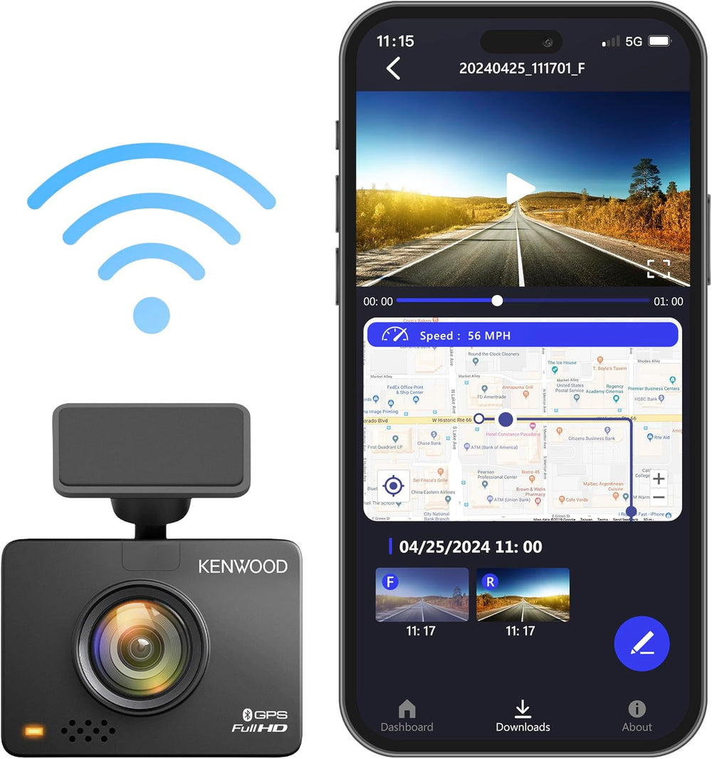 KENWOOD DRV-A310W GPS Dash Cam, Full HD Dashboard Camera, WDR/HDR Car Camera ...